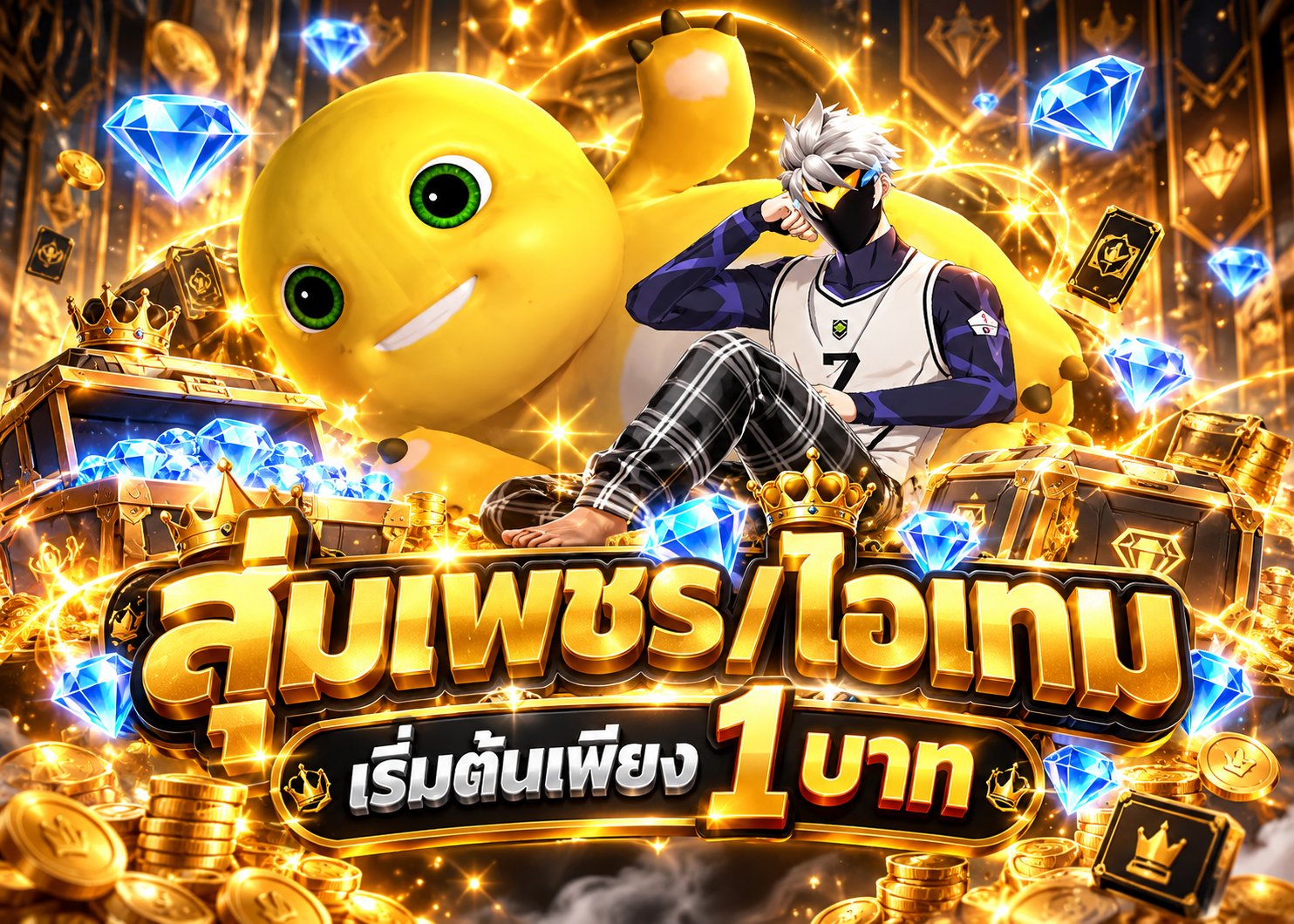 สุ่มเพชรเริ่มต้น 1฿ !!